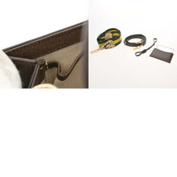 Gucci Handbag Bamboo Beige Ebony Brown GG Supreme Leather - Picture 10 of 10